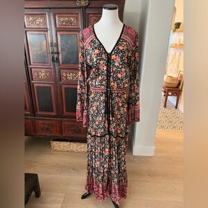 Tulle and Batiste long sleeve Maxi Dress